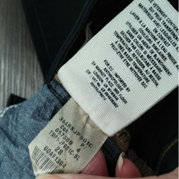 Pilcro vtg black premium cigarette denim sz 28 preppy anthropology sustainable - Picture 3 of 7